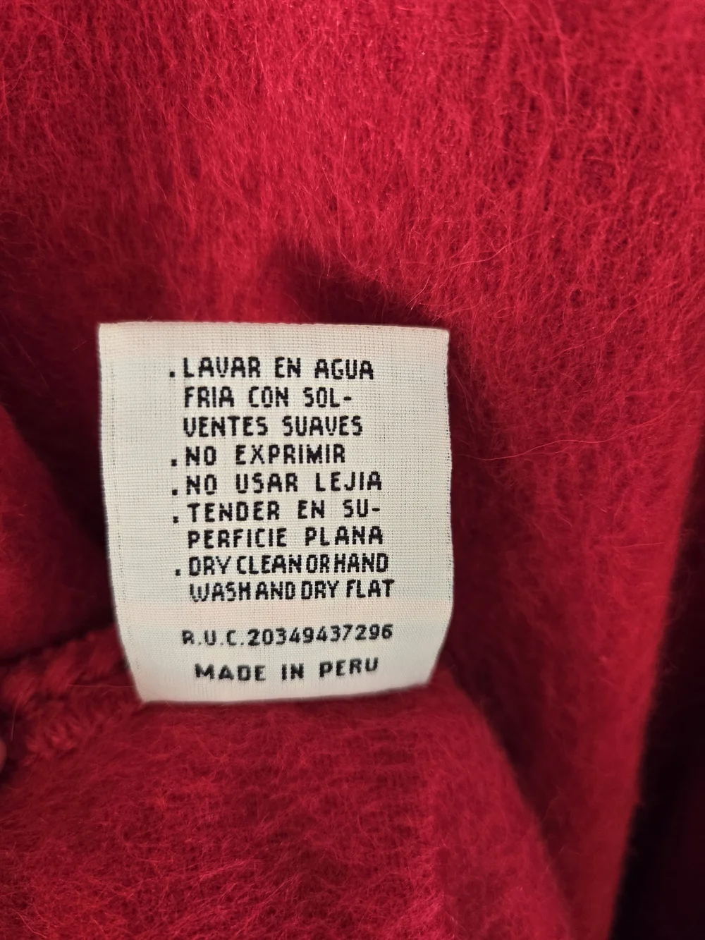 Alpaca Camargo Luxury Vintage Red Cape Button-Front Poncho Coat - Picture 12 of 12